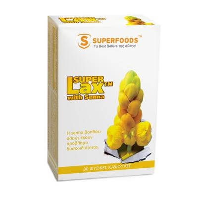 Superfoods Super Lax™ with Senna Βοηθάει Όσους Έχουν Πρόβλημα Δυσκοιλιότητας 30caps