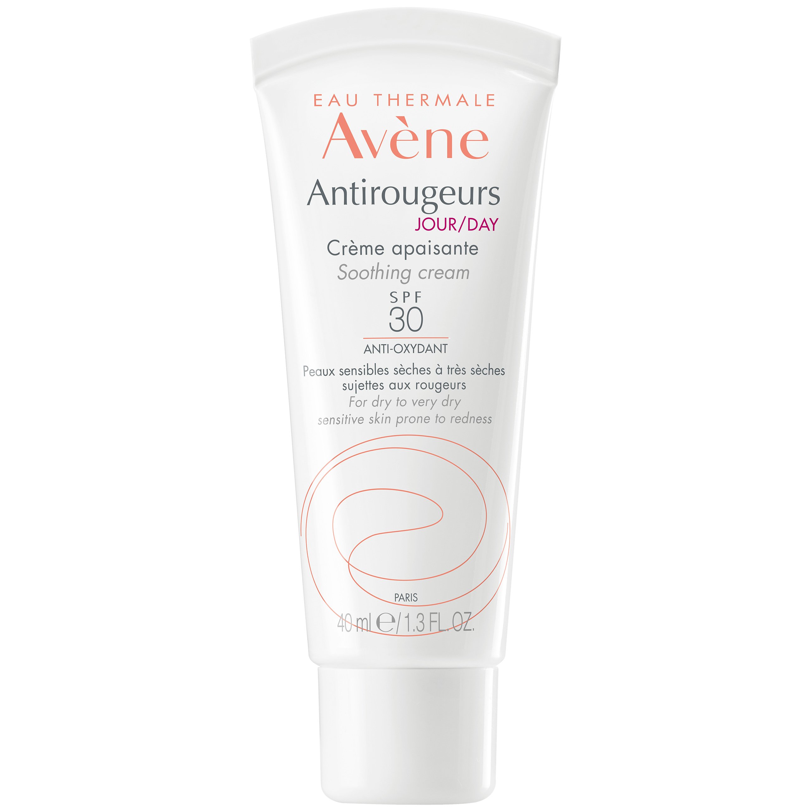 Avene Antirougeurs Jour Creme Spf30 Καταπραϋντική Προστατευτική Ενυδατική Αντηλιακή Κρέμα Κατά των Κοκκινίλων για Πολύ Ξηρές Επιδερμίδες 40ml