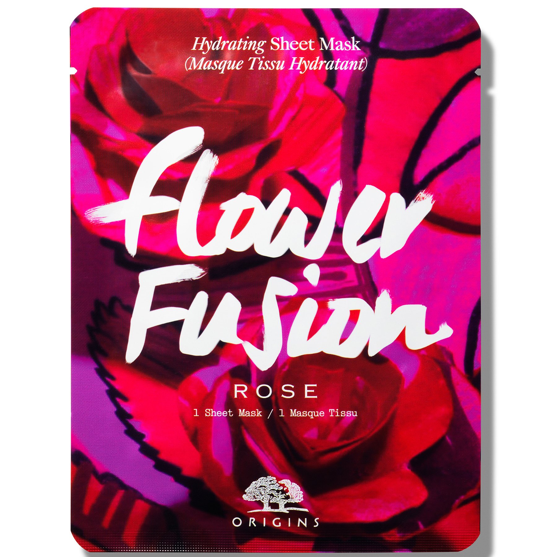 Origins Flower Fusion Hydrating Sheet Mask Rose Μάσκα Προσώπου για Εντατική Ενυδάτωση της Ξηρής Επιδερμίδας 1 Sheet