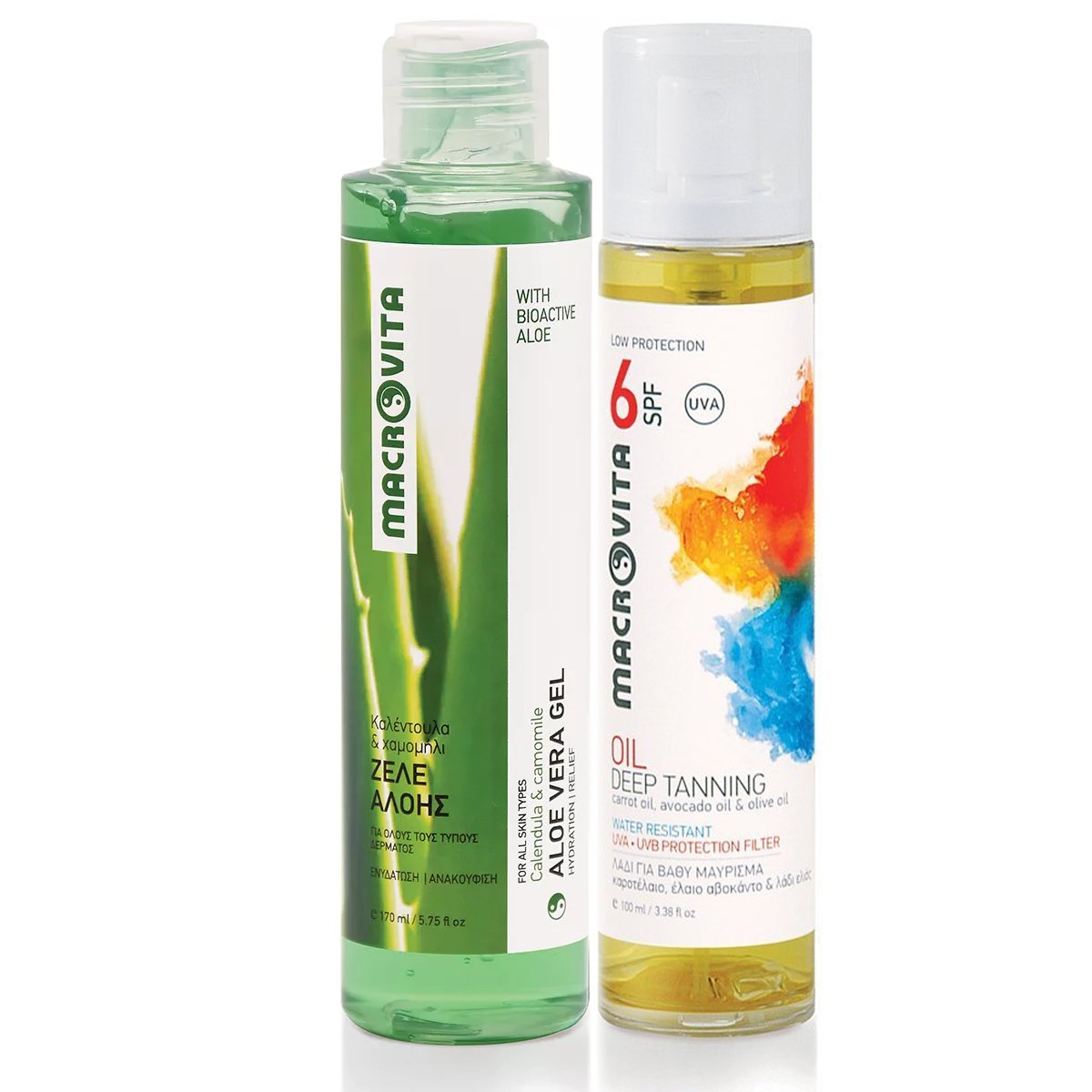 Macrovita Aloe Vera Gel 150ml & Δώρο Deep Tan Oil Spf6, 100ml