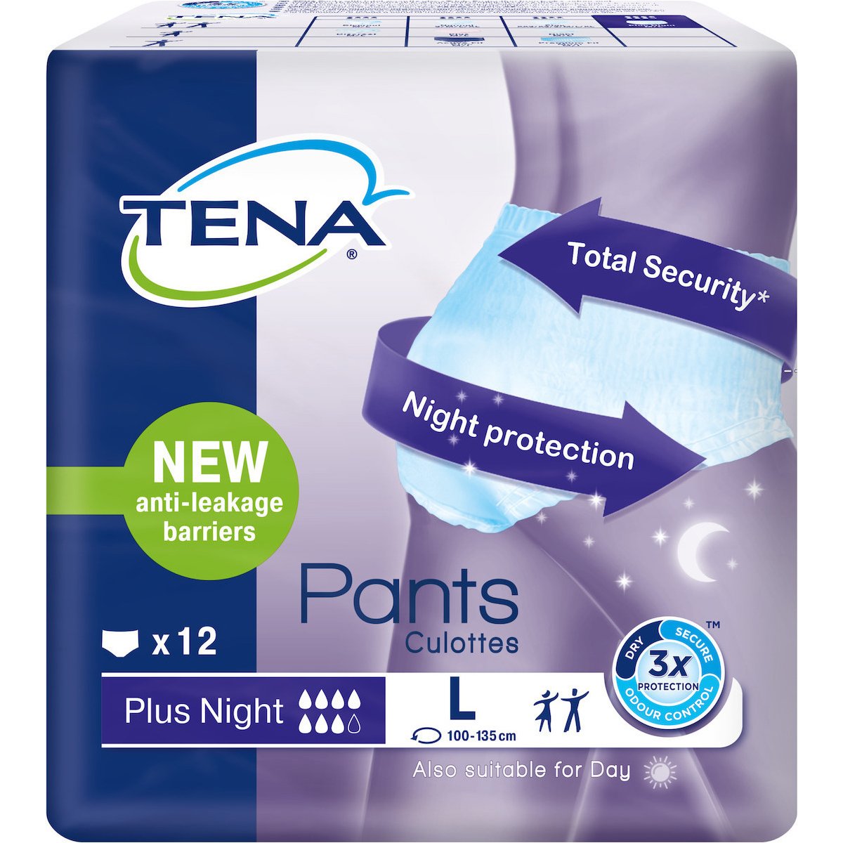 Tena Pants Plus Night Unisex Απορροφητικά Εσώρουχα για Βαριά Μορφή Ακράτειας 12 Τεμάχια – Large 100-135cm