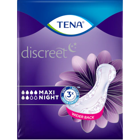 Tena Discreet Maxi Night Πολύ Απορροφητικές Σερβιέτες Νυκτός 12 τεμάχια
