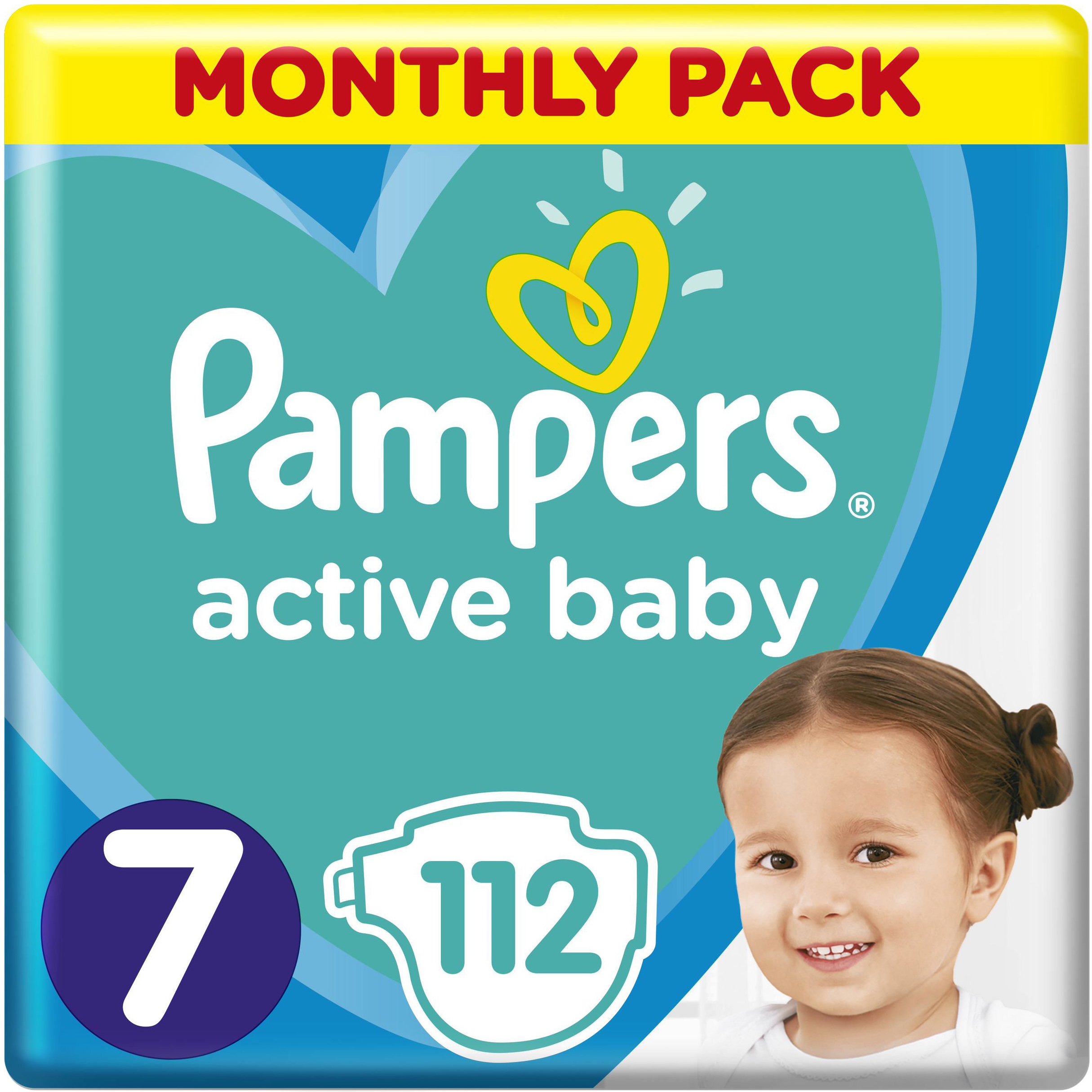 Pampers Active Baby Πάνες Monthly Pack No7 (15+ kg) 112 Πάνες