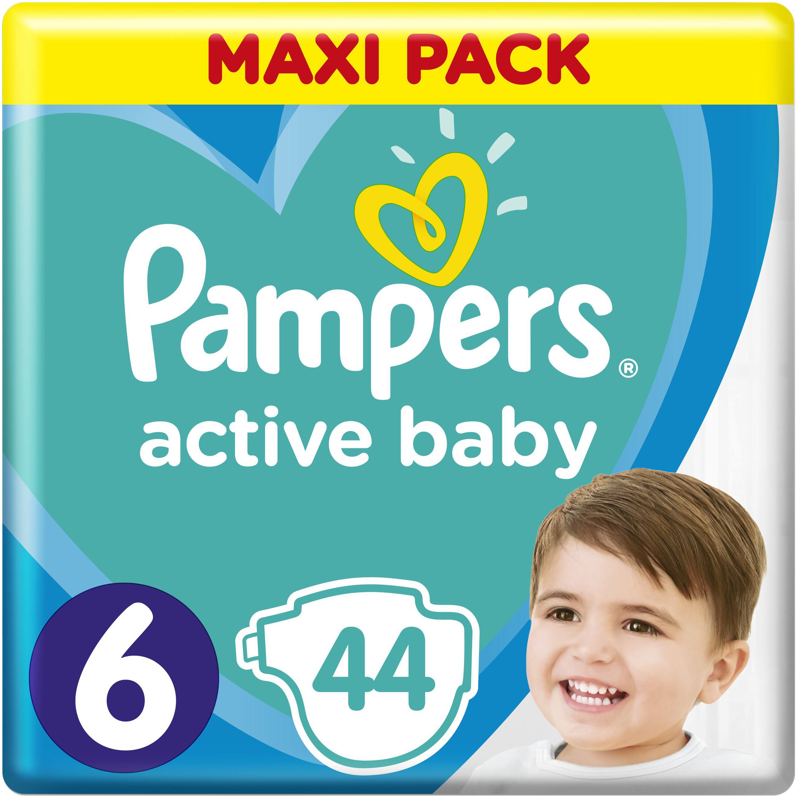 Pampers Active Baby Πάνες Maxi Pack No6 (13-18 kg), 44 Πάνες
