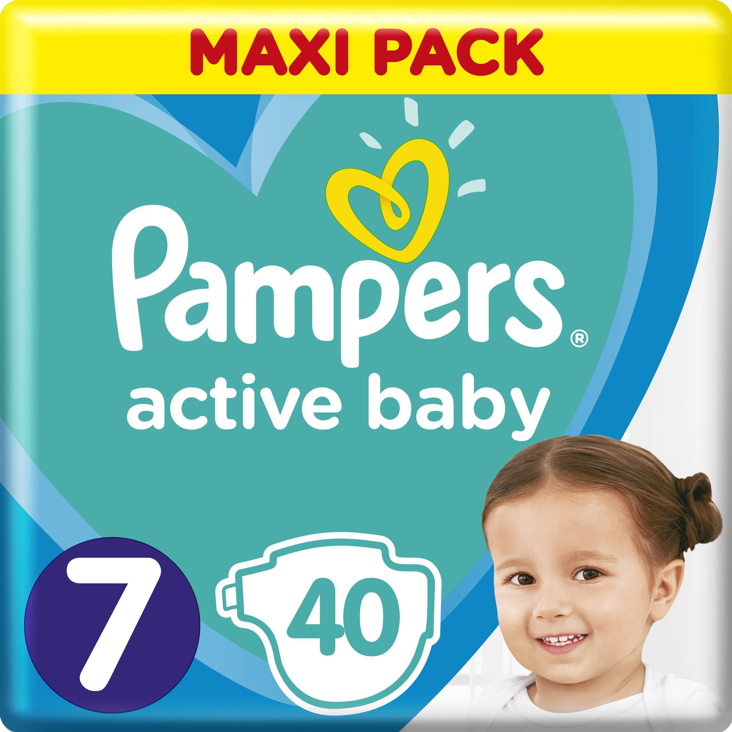 Pampers Active Baby Πάνες Maxi Pack No7 (15+ kg) 40 Πάνες