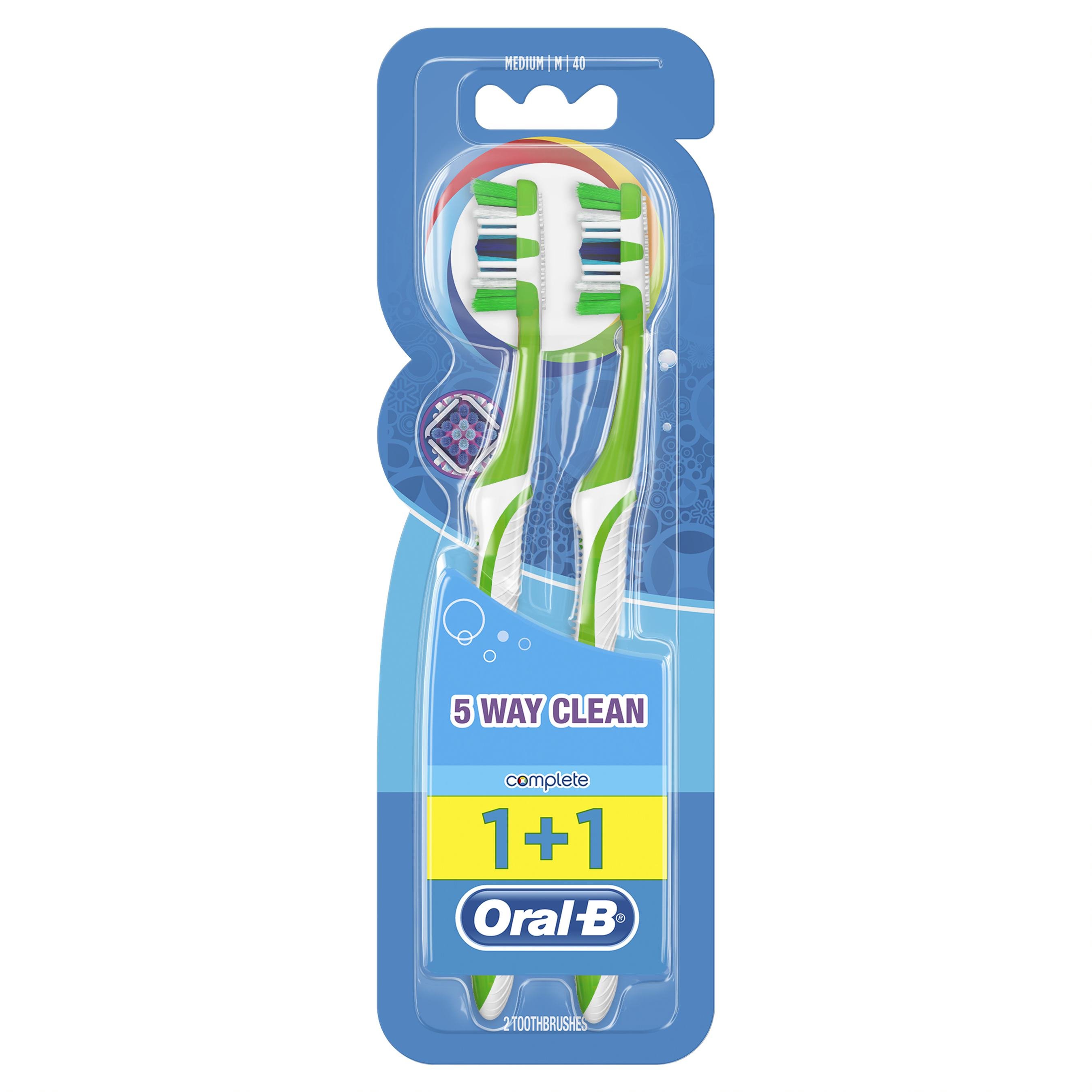 Oral-B Complete 5 Way Clean Οδοντόβουρτσα 40 Μέτρια 1+1 δώρο – Πράσινο – Πράσινο
