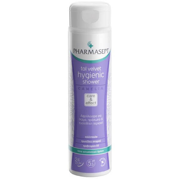 Pharmasept Tol Velvet Hygienic Shower Camelia Υγρό Υγιεινού Καθαρισμού Χωρίς Αλκάλια & Σαπούνι 300ml