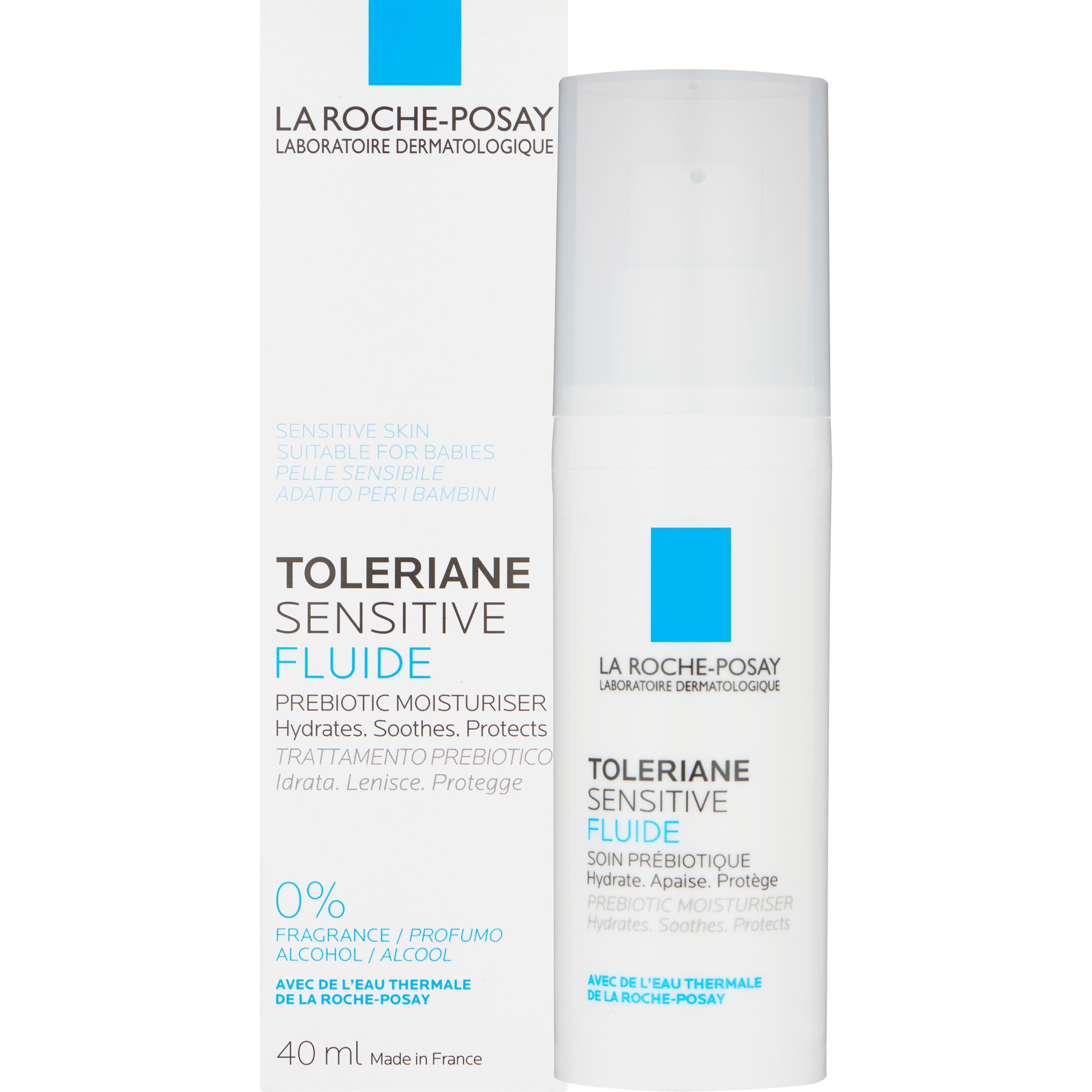 La Roche-Posay Toleriane Sensitive Fluide Λεπτόρρευστη Ενυδατική Κρέμα Προσώπου με Πρεβιοτικά 40ml