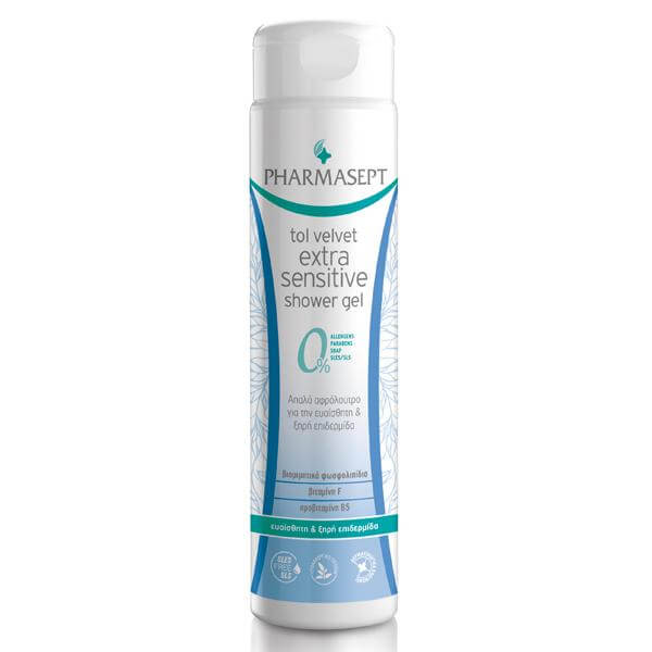 Tol Velvet Extra Sensitive Shower Gel 300ml – Pharmasept,Ήπιο Αφρόλουτρο Ειδικά Σχεδιασμένο για την Ευαίσθητη Επιδερμίδα