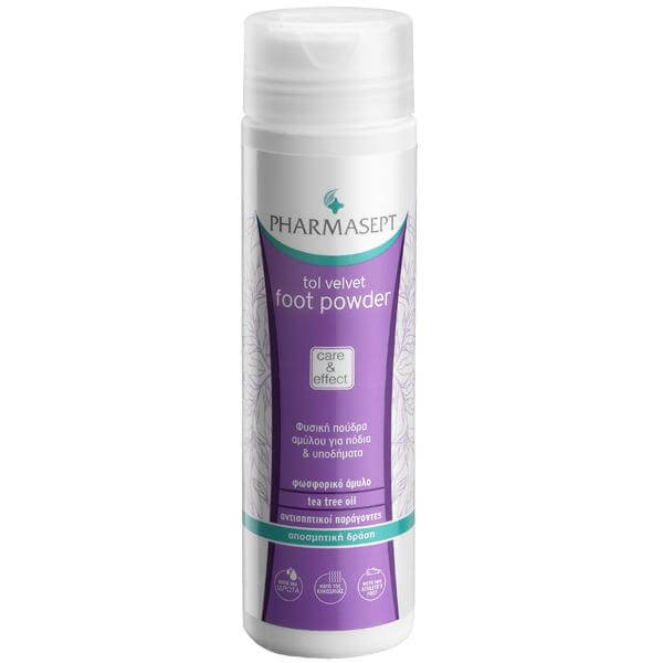 Pharmasept Tol Velvet Foot Care Powder Φυσική Πούδρα Αμύλου για Πόδια & Υποδήματα που Καταπολεμά Ιδρώτα, Κακοσμία & Μύκητες 70gr
