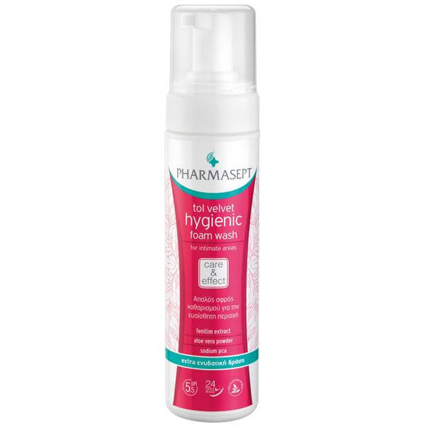 Pharmasept Tol Velvet Hygienic Foam Wash Απαλός Αφρός Υγιεινού Καθαρισμού για τη Φροντίδα της Ευαίσθητης Περιοχής 200ml