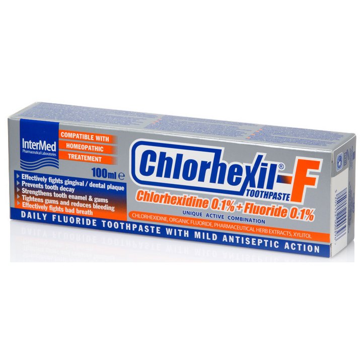 Chlorhexil-F Toothpaste Αντιβακτηριδιακή Φθοριούχος Οδοντόκρεμα για την Καθημερινή Φροντίδα Ούλων και Δοντιών 100ml