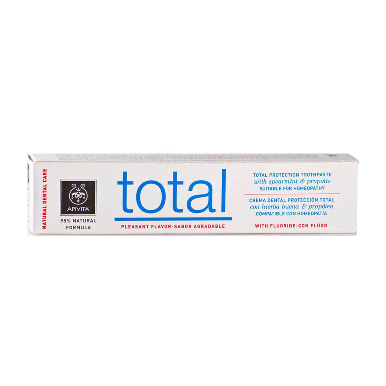 Apivita Natural Dental Care Total Οδοντόκρεμα Για Ολοκληρωμένη Προστασία Με Πρόπολη & Δυόσμο 75ml