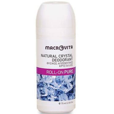 Macrovita Φυσικός Αποσμητικός Κρύσταλλος Roll-On Άρωμα Pure 75ml