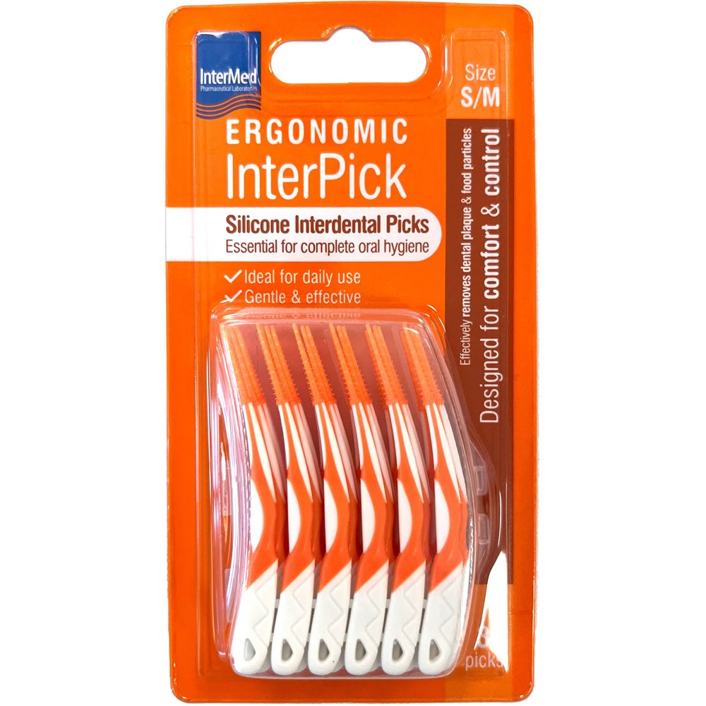 Intermed Ergonomic Inter Pick Silicone Interdental Picks Σιλικονούχα Μεσοδόντια Βουρτσάκια Σχεδιασμένα για Απόλυτο Έλεγχο & Άνεση, 36 Τεμάχια M/L