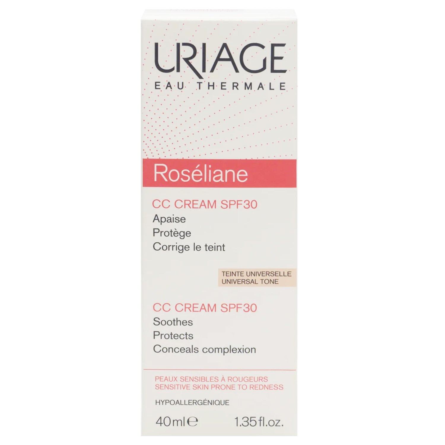 Uriage Eau Thermale Spf30 Roseliane CC Cream Ενυδατική Καταπραϋντική Αντηλιακή Κρέμα Κατά της Ερυθρότητας με Χρώμα 40ml