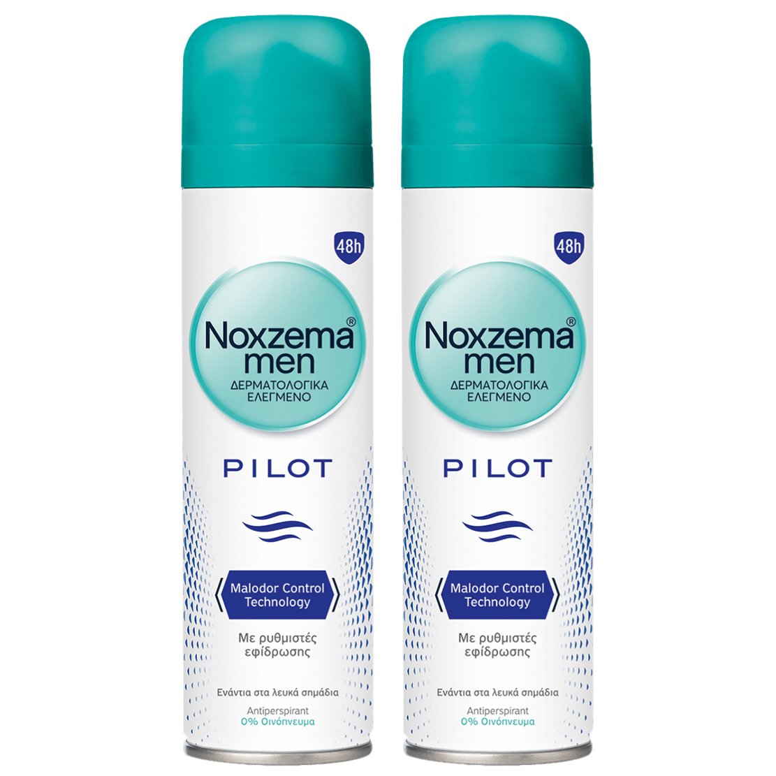 Noxzema Πακέτο Προσφοράς Men Pilot Malodor Control Technology Ανδρικό Αποσμητικό 48ωρης Προστασίας σε Μορφή Spray 150ml 1+1 Δώρο