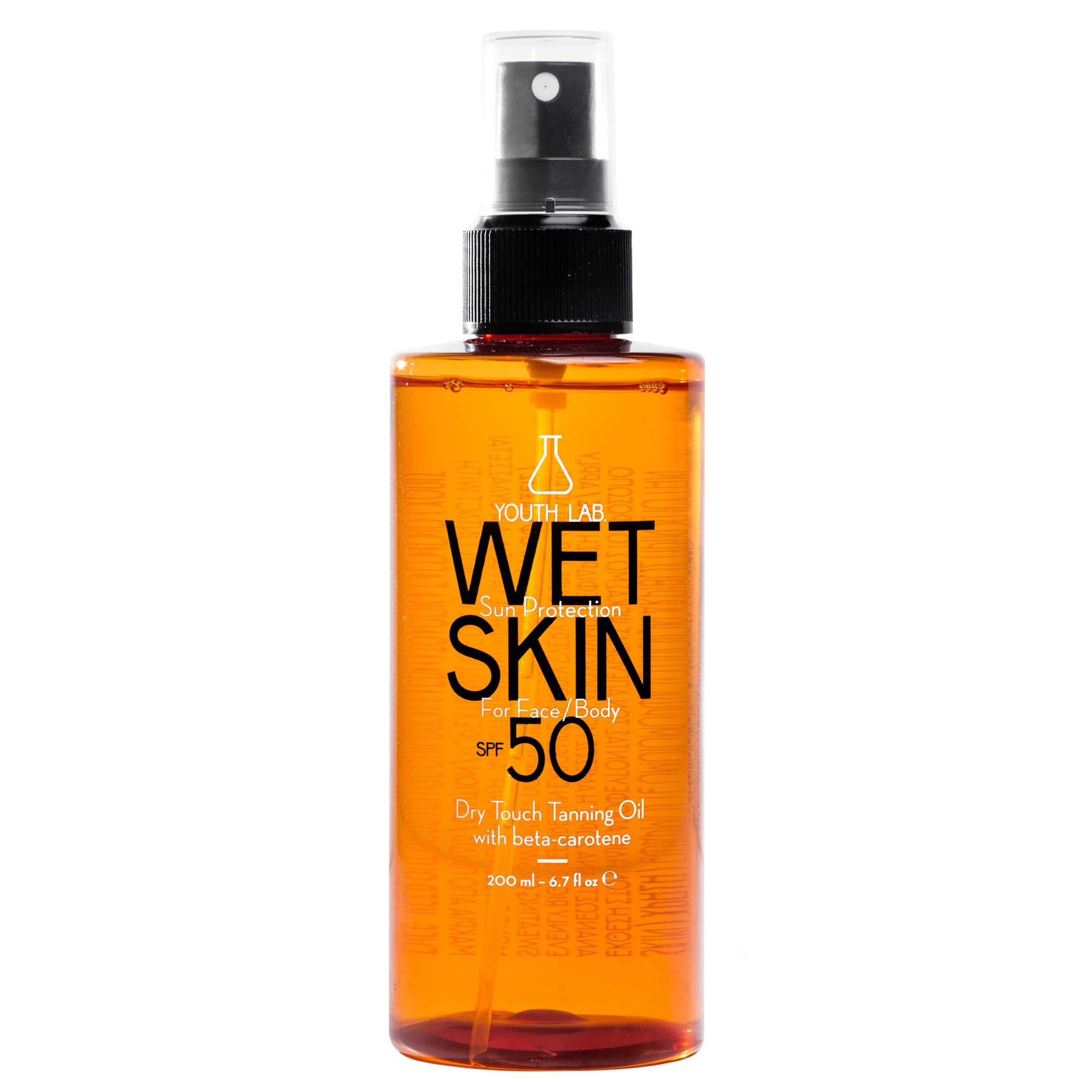 Youth Lab. Youth Lab Wet Skin Spf50 Face & Body Dry Touch Tanning Oil Αντηλιακό Ξηρό Λάδι Υψηλής Προστασίας με Ενεργοποιητή Μαυρίσματος, Ανθεκτικό στο Νερό & τον Ιδρώτα 200ml