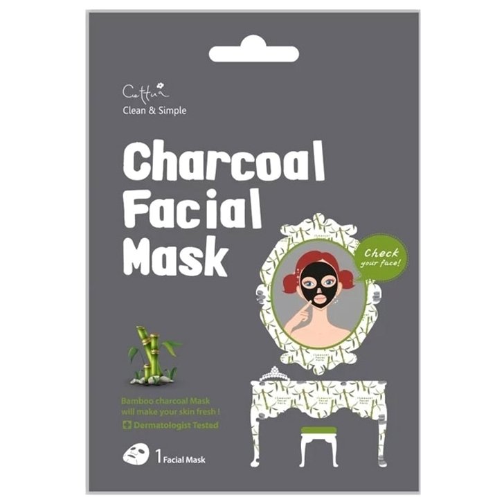 Vican Cettua Charcoal Facial Mask Μάσκα Προσώπου που Καθαρίζει & Συσφίγγει τους Πόρους του Δέρματος, 1 τμχ