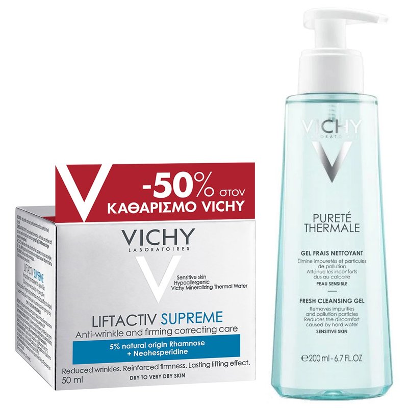 Vichy Πακέτο Προσφοράς Liftactiv Supreme Dry to Very Dry 50ml & Purete Thermale Gel Nettoyant 200ml
