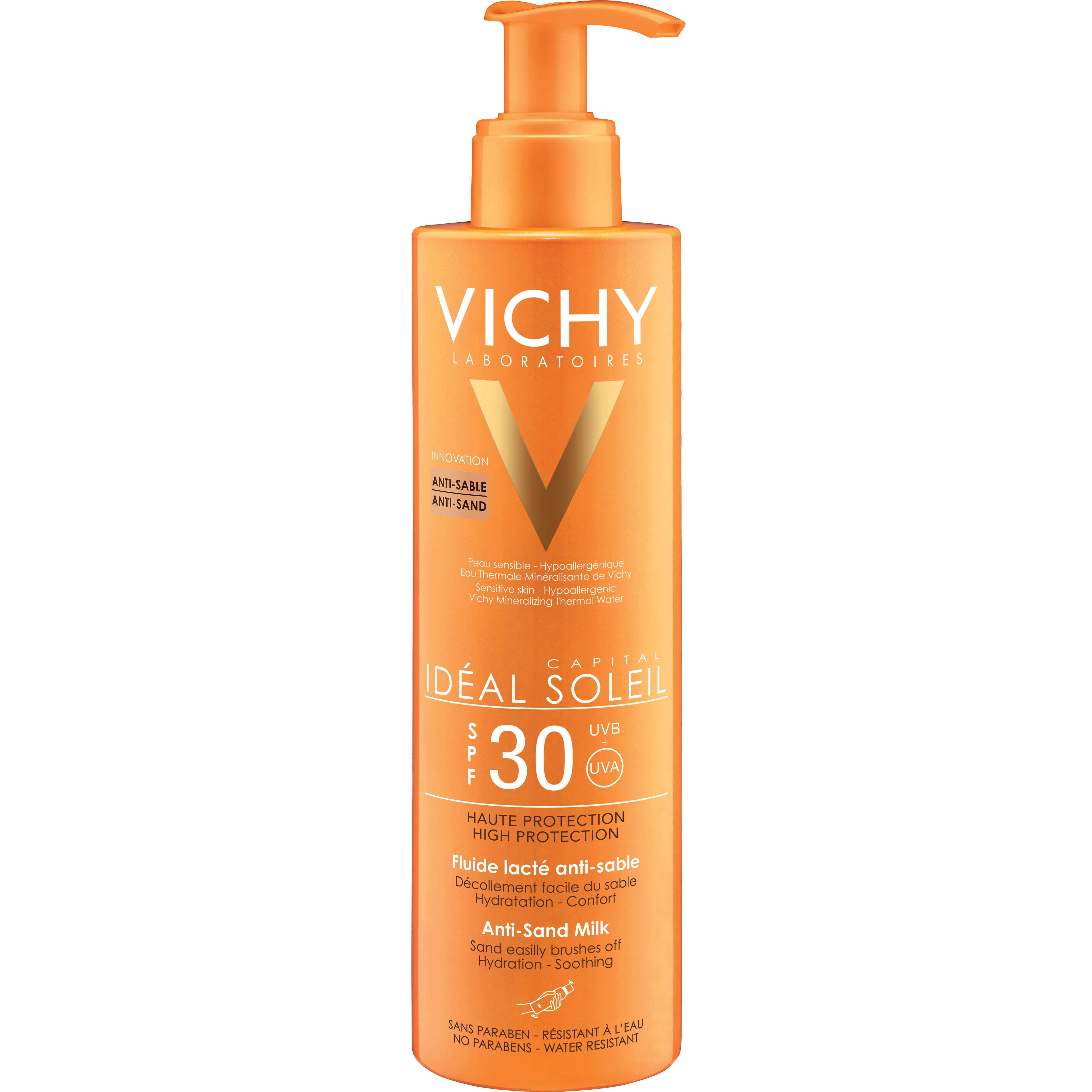 Vichy Ideal Soleil Anti Sand Spf30 Αντηλιακό Γαλάκτωμα Υψηλής Προστασίας για την Ευαίσθητη Επιδερμίδα Προσώπου Σώματος 200ml