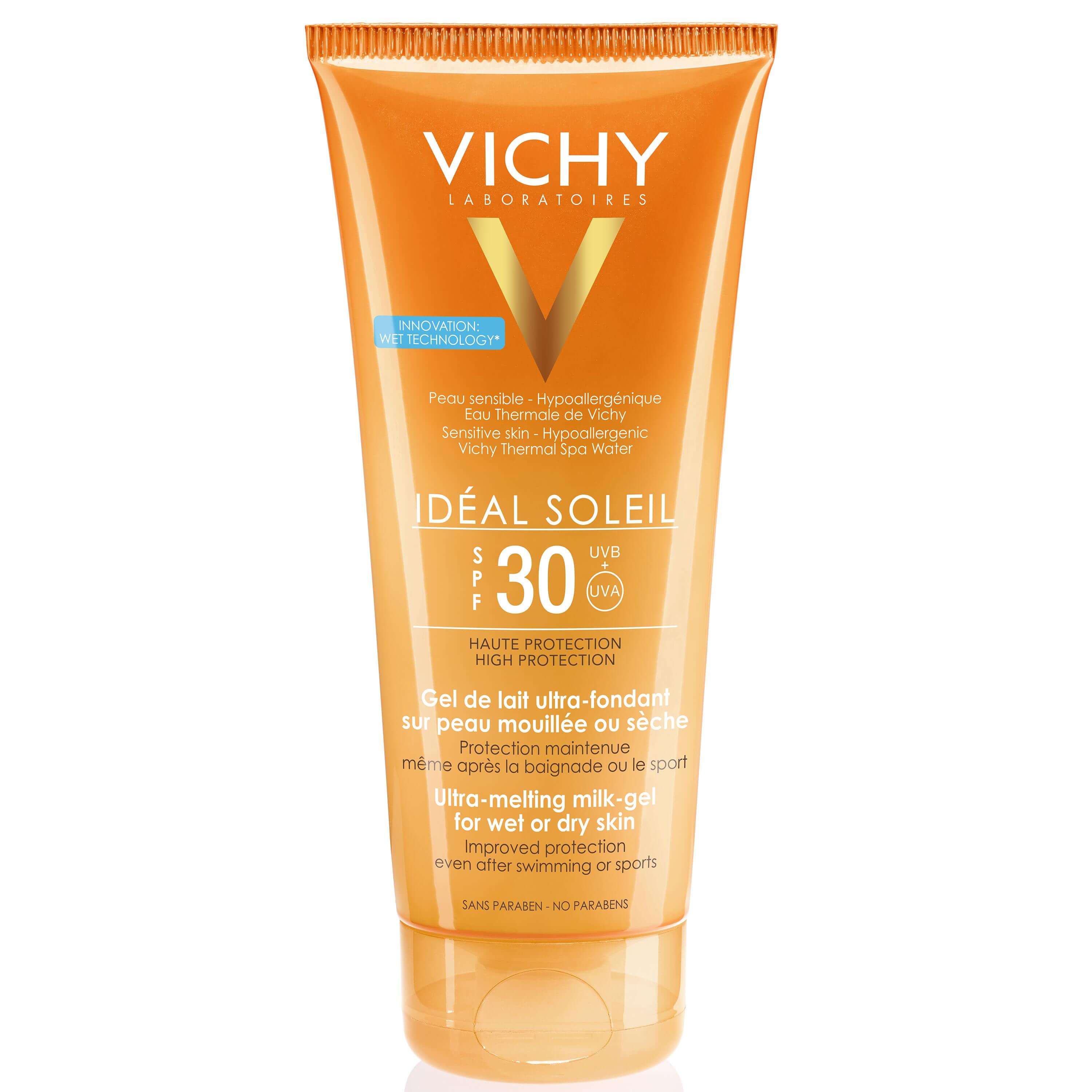 Vichy Ideal Soleil Spf30 Απαλό Αντηλιακό Γαλάκτωμα Gel για τη Προστασία της Νωπής ή Στεγνής Επιδερμίδας του Σώματος 200ml