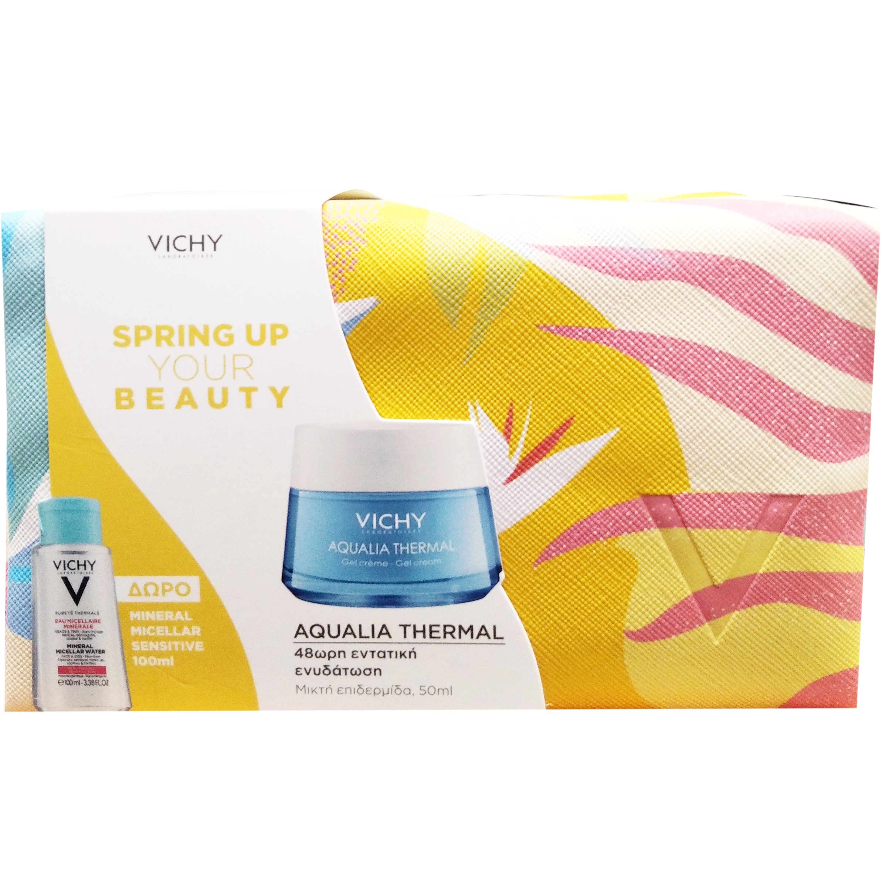 Vichy Promo Spring Up Your Beauty Aqualia Thermal Gel-Cream 50ml & Mineral Micellar Sensitive 100ml & Νεσεσέρ