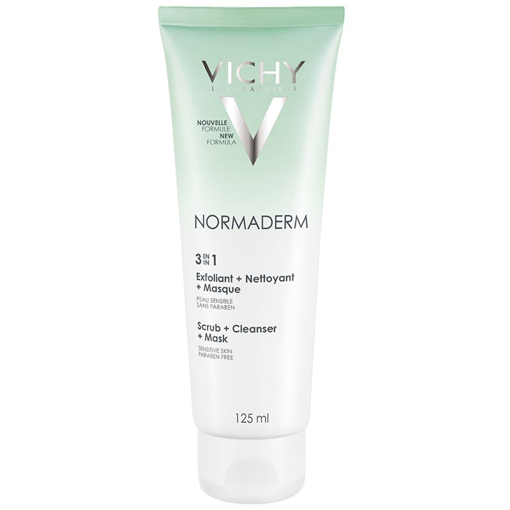 Vichy Normaderm Ολοκληρωμένη Φροντίδα Περιποίησης Προσώπου 3 σε 1 Απολέπιση & Καθαρισμός & Μάσκα 125ml