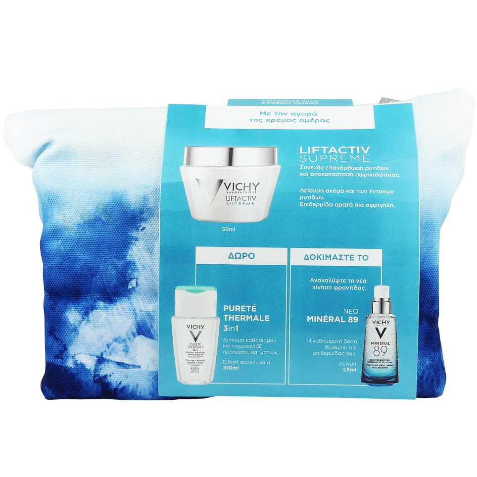 Vichy Πακέτο Προσφοράς Liftactiv Supreme Cream 50ml & Δώρο Vichy Purete Thermale 3 in 1 100ml & Mineral 89 1.5ml – Κανονικές-Μικτές Επιδερμίδες