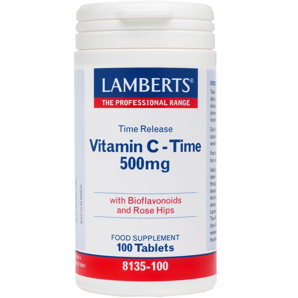 Lamberts Vitamin C-Time Release Συμπλήρωμα Διατροφής Βιταμίνης C για ένα Υγιές Ανοσοποιητικό Σύστημα 500mg Tabs – 250 tabs