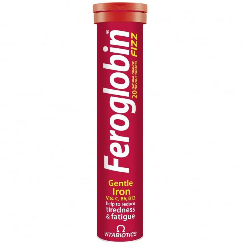Vitabiotics Feroglobin Fizz Συμπλήρωμα Διατροφής Σιδήρου & Φυλλικού Οξέως σε Αναβράζουσα Μορφή 20effer.tabs