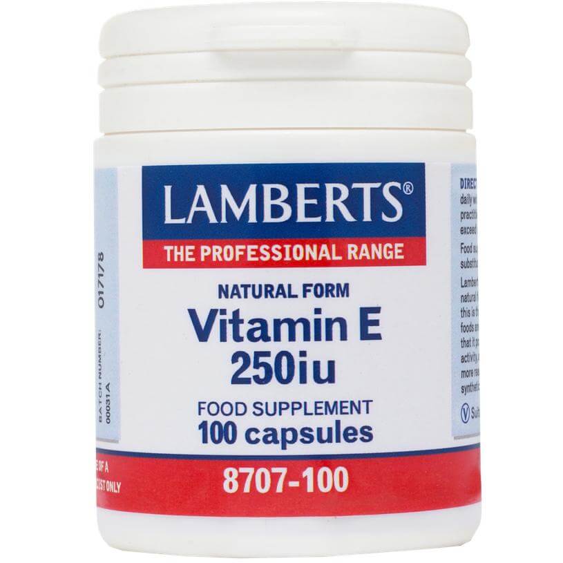Lamberts Natural Form Vitamin E-250iu Συμπλήρωμα Διατροφής με Φυσική Βιταμίνη Ε 100tabs