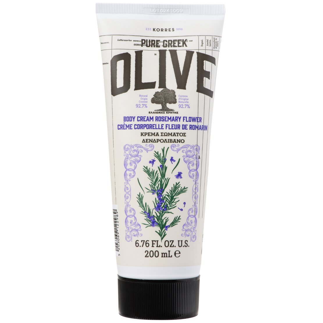Korres Body Cream Rosemary Flower Κρέμα Σώματος με Δενδρολίβανο για Ενυδάτωση & Θρέψη, Κατάλληλη για Όλους τους Τύπους Επιδερμίδας 200ml