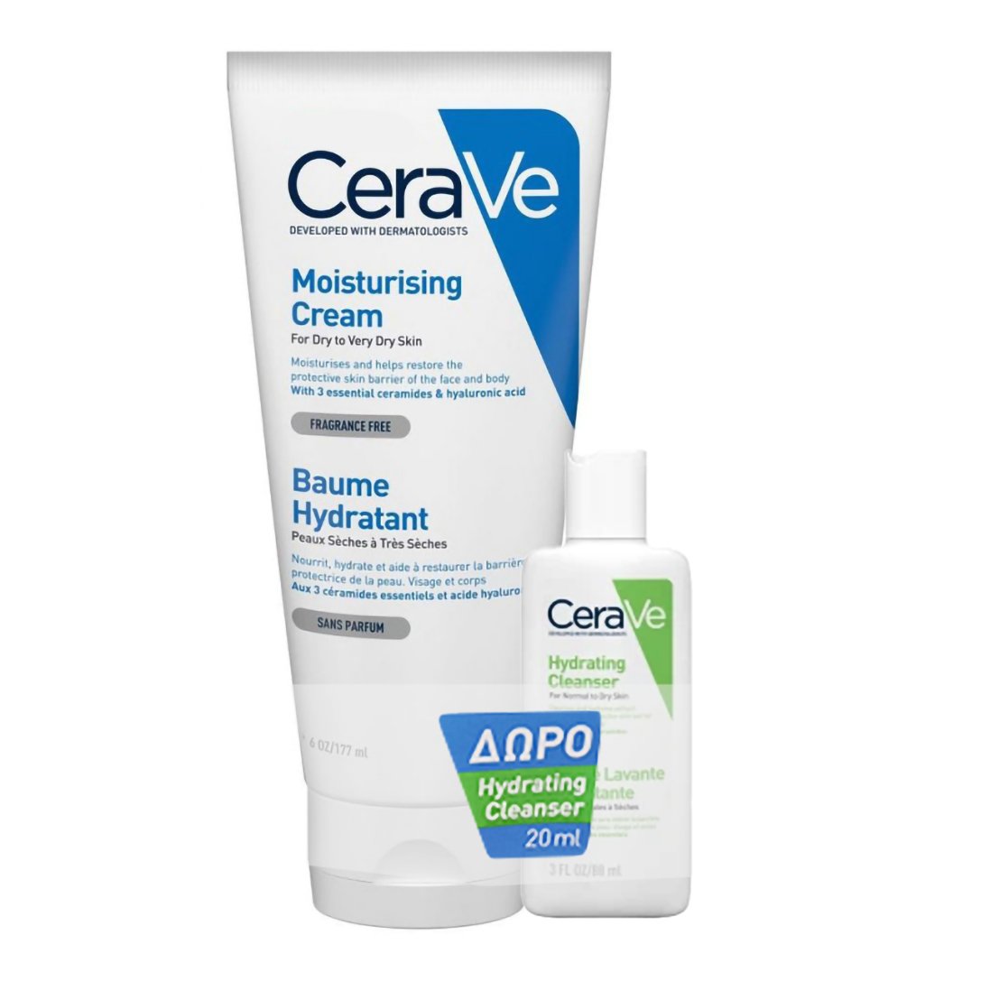 CeraVe Promo Moisturising Cream for Dry to Very Dry Skin 177ml & Δώρο Hydrating Cleanser 20ml