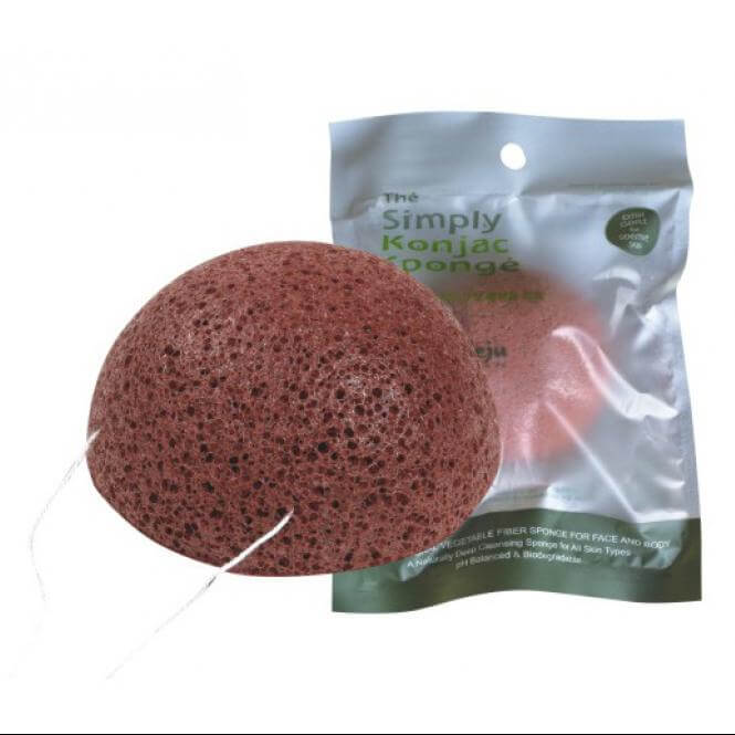 Pure Konjac Half Ball Κόκκινο Σφουγγάρι 100% από Φυσικό Konjac