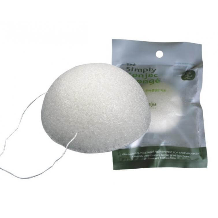 Pure Konjac Half Ball Λευκό Σφουγγάρι 100% από Φυσικό Konjac