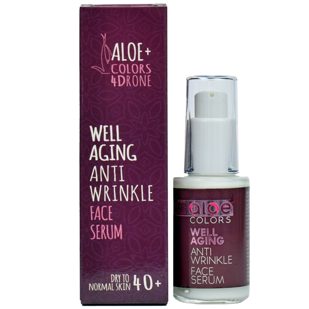 Aloe+ Colors 4Drone Well Aging Anti-Wrinkle Face Serum Αντιρυτιδικός Ορός Προσώπου για Λάμψη & Ανόρθωση, Κατάλληλος για Ξηρή προς Κανονική Επιδερμίδα 30ml