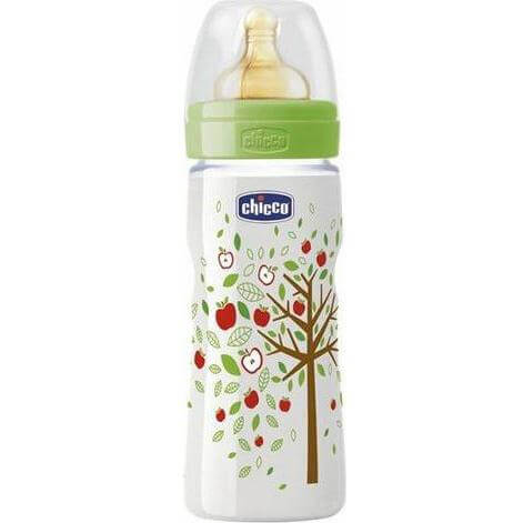 Chicco Mπιμπερό Well Being 0 BPA 330ml, με Θηλή Καουτσούκ 4m+