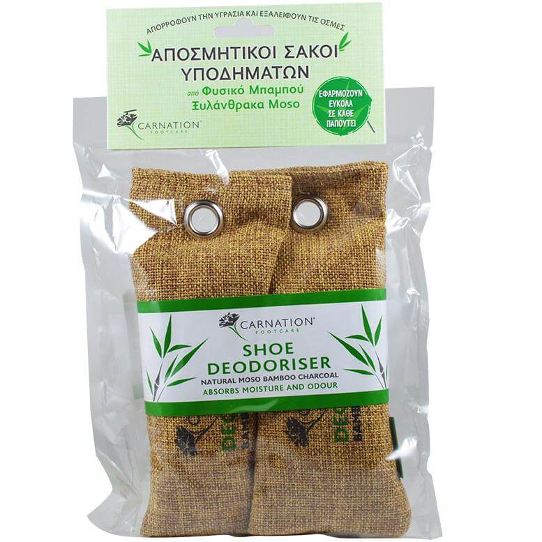 Vican Carnation Shoe Deodoriser Αποσμητικοί Σάκοι Υποδημάτων Από Φυσικό Μπαμπού Ξυλάνθρακα Moso 2 Τεμάχια