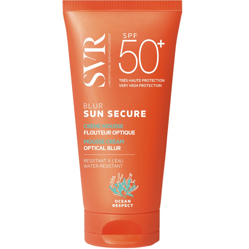 SVR Sun Secure Spf50+ Blur Fragrance Free Mousse Cream Αντηλιακή Κρέμα Προσώπου Πολύ Υψηλής Προστασίας με Ειδική Αφρώδη Υφή, Χωρίς Άρωμα & Ματ Αποτέλεσμα 50ml