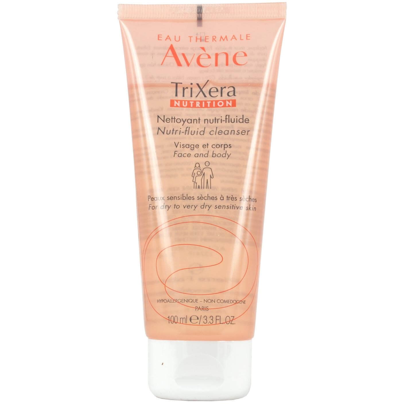 Avene Trixera Nutrition Gel Nettoyant Nutri-Fluide Λεπτόρρευστο Καθαριστικό Προσώπου & Σώματος για Ευαίσθητο – Ξηρό Δέρμα 100ml