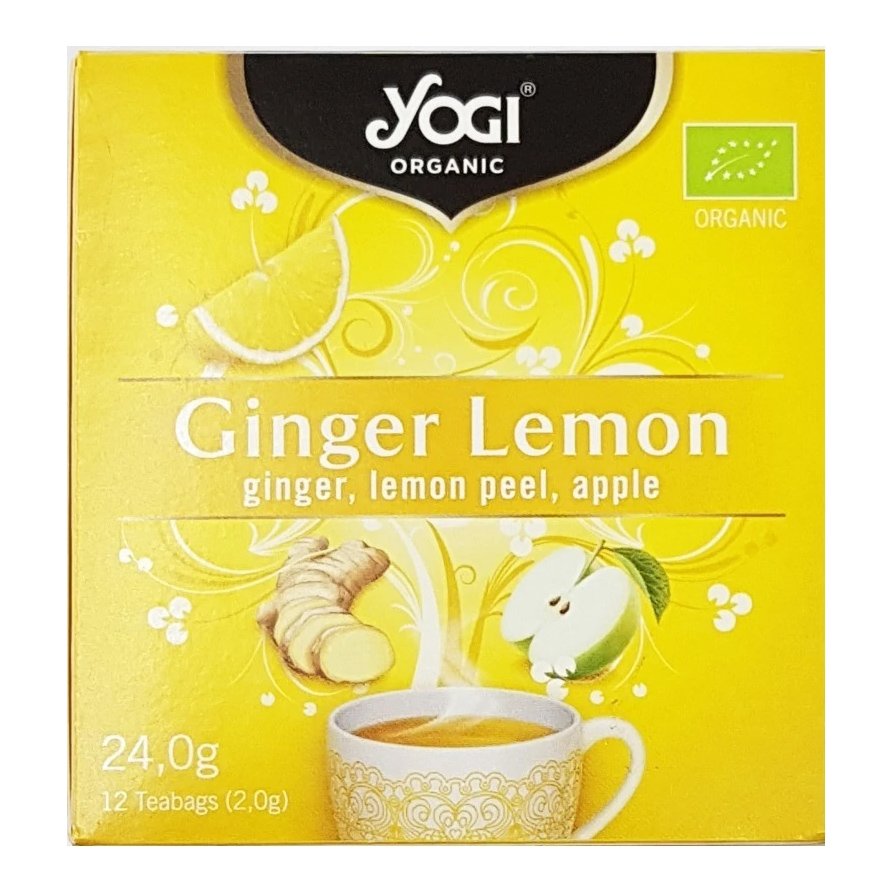 Yogi Tea Ginger Lemon Αφέψημα από Μείγμα Βοτάνων, Μπαχαρικών & Φρούτων Αγιουβέρδα 12 Teabags x 2.0gr