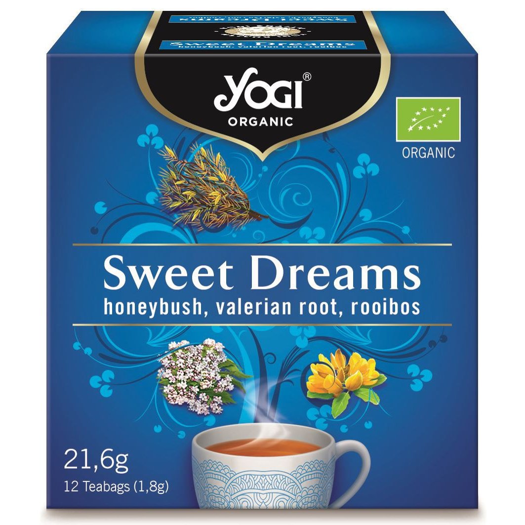 Yogi Tea Sweet Dreams with Honeybush, Valerian Root & Rooibos Αφέψημα από Μείγμα Βοτάνων & Μπαχαρικών Αγιουβέρδα για Χαλάρωση 12 Teabags x 1.8gr