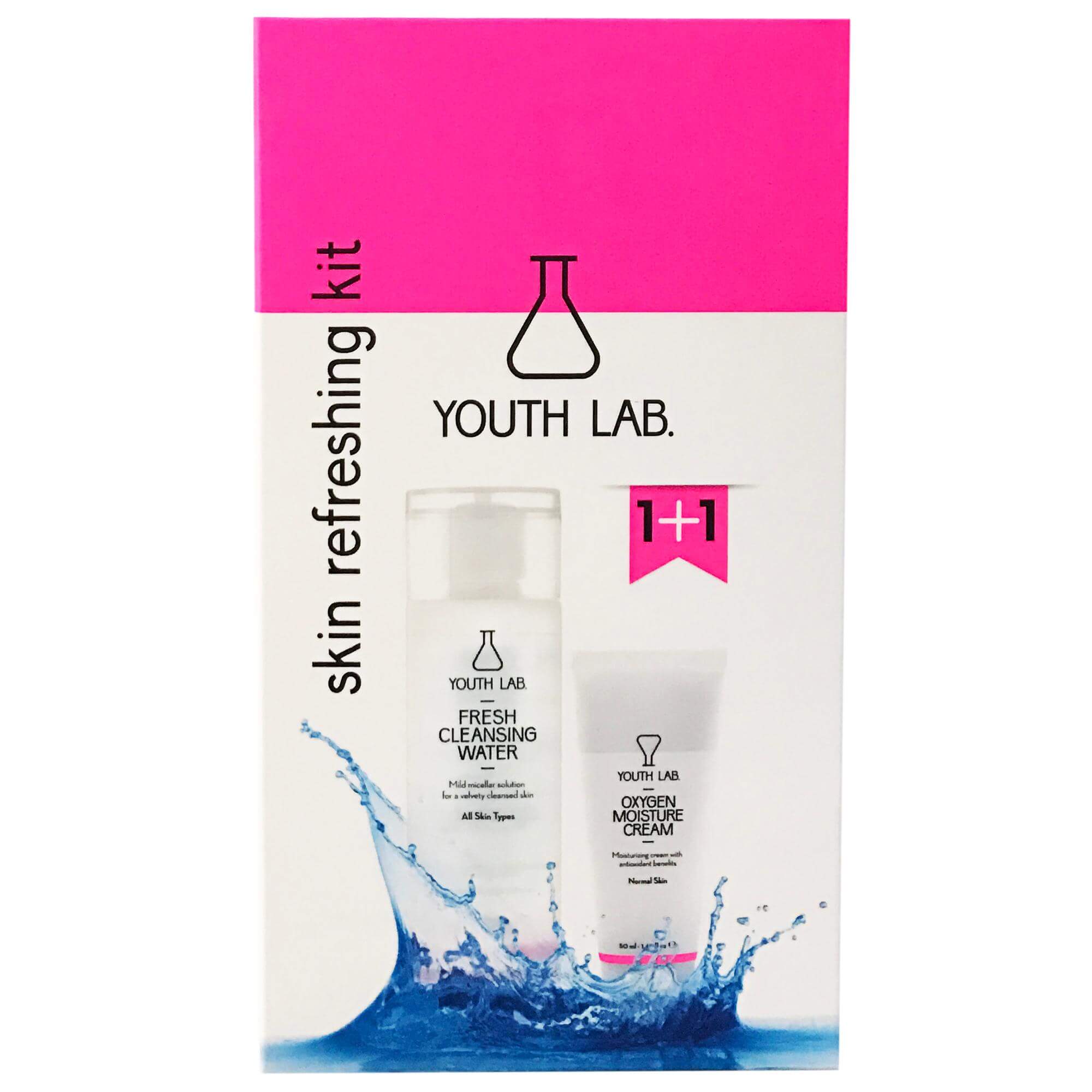 Youth Lab. Skin Refreshing Kit Oxygen Moisture Cream 50ml & Fresh Cleansing Water 200ml Promo 1+1