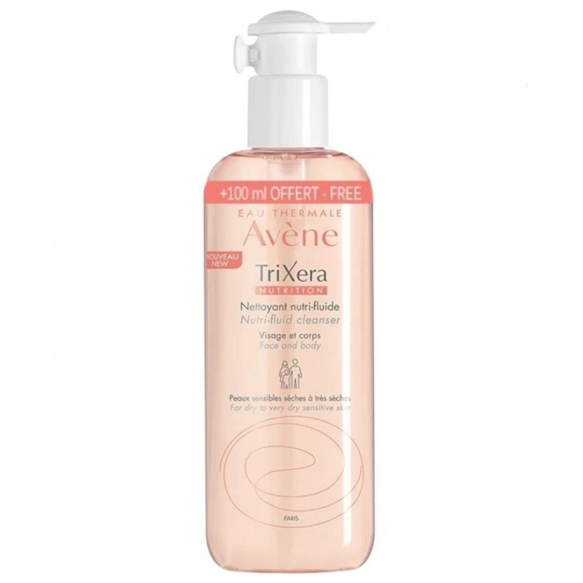 Avene Trixera Nutrition Gel Nettoyant Nutri-Fluide for Dry to Very Dry Λεπτόρρευστο Καθαριστικό Πρόσωπο-Σώμα 500ml