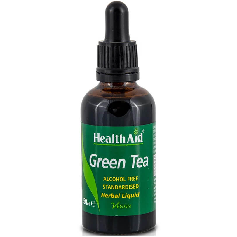 Health Aid Green Tea Liquid Alcohol Free Ισχυρό Αντιοξειδωτικό 50ml