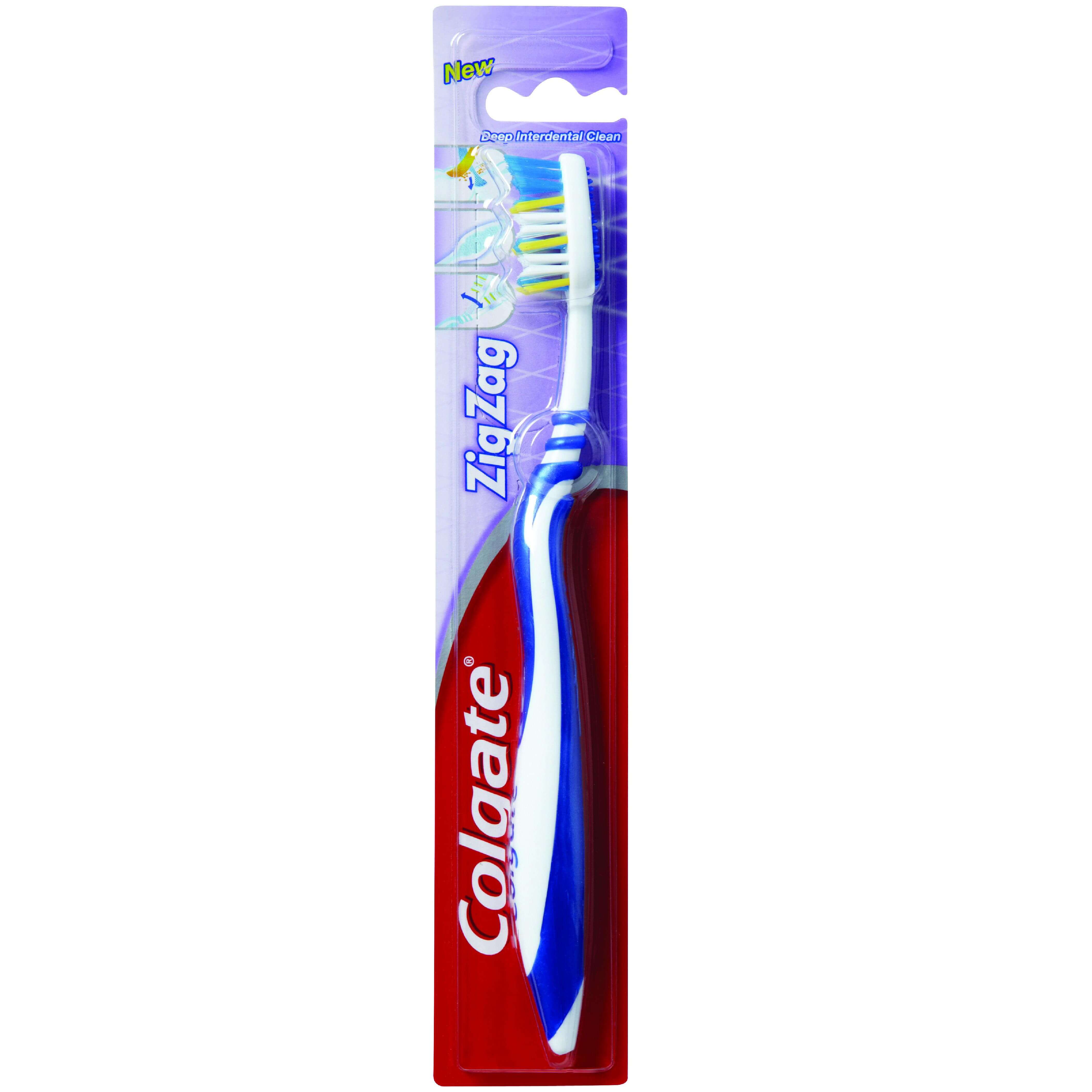 Colgate ZigZag Medium Οδοντόβουρτσα Μέτρια που Βοηθά στον Καθαρισμό των Δυσπρόσιτων Σημείων 1 Τεμάχιο