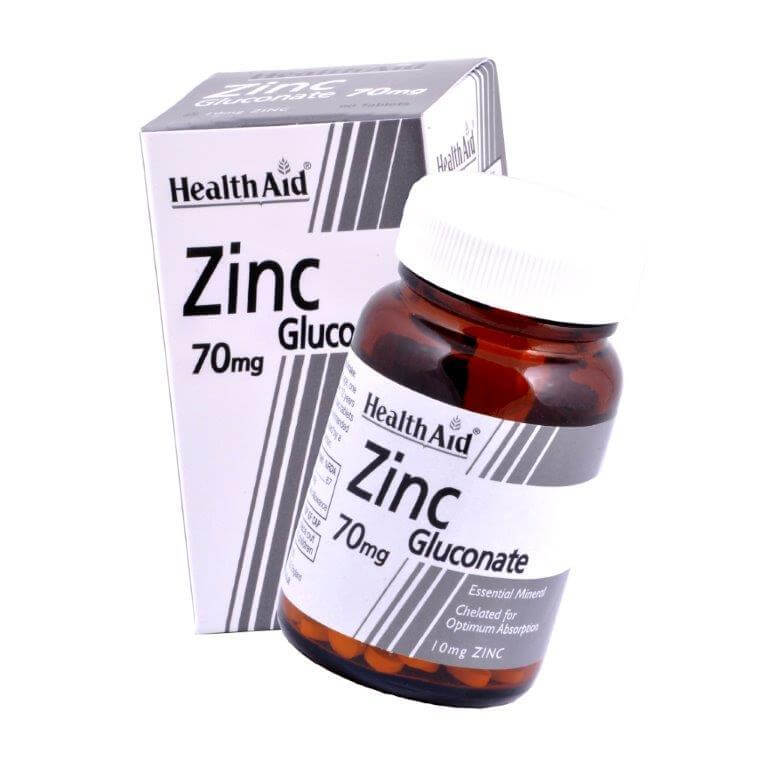 Health Aid Zinc Gluconate Ψευδάργυρος Γλυκονικός 70mg 90vegtabs