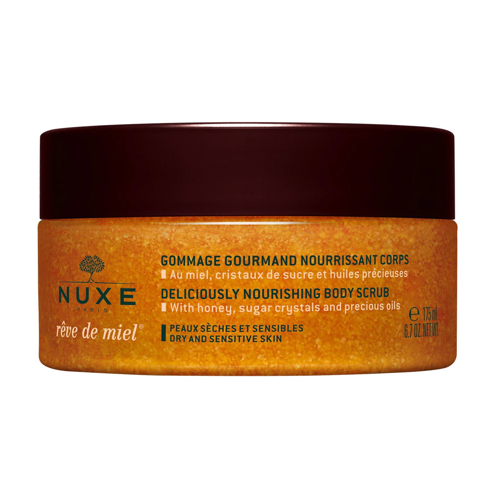 Nuxe Reve de Miel Nourishing Deliciously Body Scrub Απολαυστικό Scrub Σώματος με Μέλι,Κρυστάλλους Ζάχαρης & Πολύτιμα Έλαια 175ml