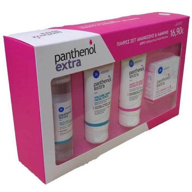 Panthenol Extra Volcanic Sand Facial Scrub 50ml +White Tea Beauty Mask 50ml +Day Cream Spf15 50ml +Δώρο Micellar Cleanser 100ml